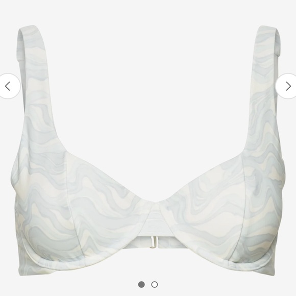 NWT Abercrombie and Fitch Two Pieces Swim Set . Bottom S -Top M.Blue wave print - Picture 11 of 12